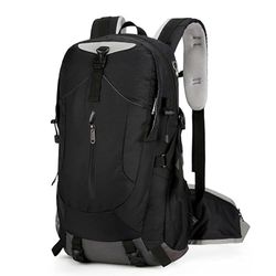 Cozary Wandelrugzak, 40 l, waterdicht, heren/dames, waterdicht en ademend, inclusief regenhoes (zwart), Zwart, 40L