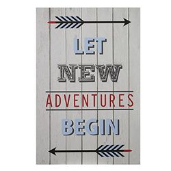 Premier Housewares Kid's Let New Adventures Begin Wall Plaque - Multi-Coloured