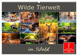 Wilde Tierwelt im Wald (Wandkalender 2026 DIN A2 quer), CALVENDO Monatskalender: Scheue Waldbewohner gekonnt in Szene gesetzt.