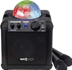 Altavoz Karaoke RockJam RJGO BK-GO recargable Bluetooth con espectáculo de luz y micrófono, Negro