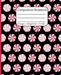 Composition Notebook- Peppermint Candy Design School Notes for Kids, Teens, Students, Adults: Class Subject Notes -7.5" x 9.25" College Ruled - 110 Pages