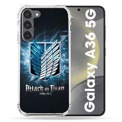 Cokitec Förstärkt fodral för Samsung Galaxy A36 5G Manga Attack Titans, svart