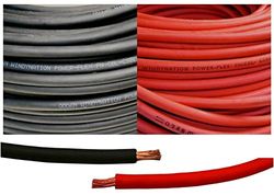 6 Gauge 6 AWG 10 Feet Black + 10 Feet Red Welding Battery Pure Copper Flexible Cable Wire - Car, Inverter, RV, Solar