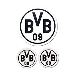 Borussia Dortmund Stickers in zwart 3 stuks, folie, 9 x 9 x 1 cm, 3 stuks 67140901