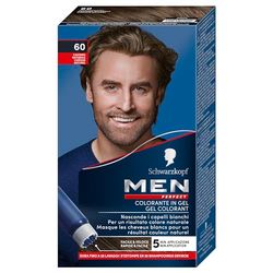 Schwarzkopf - Men Perfect - Gel Colorant Anti-Cheveux Blancs Homme - Résultat Naturel – Application rapide et facile - Sans Ammoniaque -Châtain Naturel 60