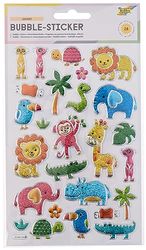Folia Folia Bubble – Lot de 26 autocollants animaux sauvages avec surface à bulles texturée, idéal pour décoration de cartes, travaux manuels, scrapbooking