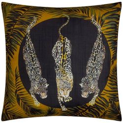Paoletti Leopardis Trio Housse de Coussin d'Extérieur Imprimée - Noir/Or - 50x50cm