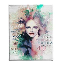 Homemania Wandfoto, dames, citaten, voor woonkamer, slaapkamer, meerkleurig, 45 x 3 x 70 cm, HM20KNV45 x 70 – 50, polyester, hout