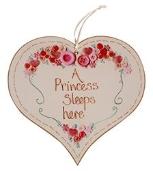 Adornment by Gilli Reeves LGE Wood heart. A Princess sleeps here