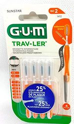 Gum Travler 1412 Lot de 4 brossettes interdentaires 0,9 mm