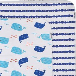 Zoocchini Couverture Flanelle Motif Baleine Bleu