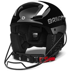 Briko Helmet Adulte Unisexe, Shiny Black-Silver, 54
