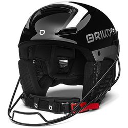 Briko Casco Helmet, Adultos Unisex, Negro Brillante-Plateado, 62