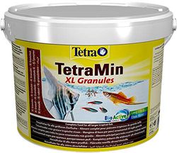 TetraMin XL Granules - alimento en forma de gránulos grandes para todos los peces ornamentales, mezcla equilibrada para peces sanos y agua clara, cubo de 10 l