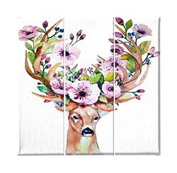 Homemania Wandfoto, 3 stuks, dieren, woonkamer, slaapkamer, meerkleurig, 69 x 3 x 50 cm, HM203PKNV-156, polyester, hout