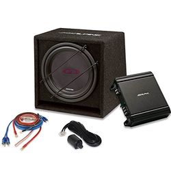 ALPINE Kit SBG-30KIT Subwoofer de 12" com caixa estágio de potência cabos