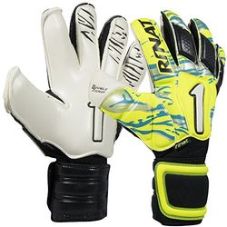 Rinat Unisex's Uno Clásico 2.0 Pro målvakt handskar, gul/neon/blå/Oxford, storlek 7