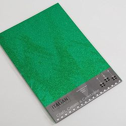 Italian Options 250GSM Non Shed Glitter Card Craft Paper 10 Sheets, A4 Size, Green