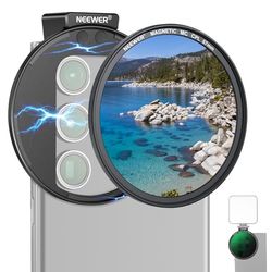 NEEWER 67 mm magnetiskt CPL-filter polfilter för telefon, cirkulär polariseringsfilter med kall sko mobiltelefon kamera objektivklämma, fototillbehör kompatibla med iPhone Samsung Galaxy Android Cell