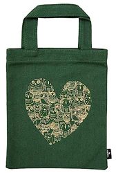 moses Unisex's Owl Heart Bookbag, Dark Green, Büchertasche