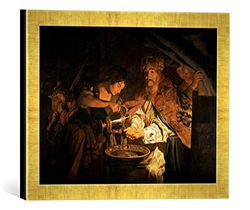 Ingelijste foto van Matthias Stomer "Die Handwaung Pilati", kunstdruk in hoogwaardige handgemaakte fotolijst, 40x30 cm, Gold Raya