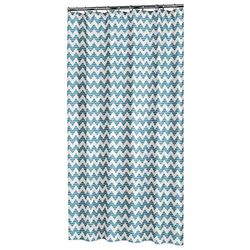 Sealskin Motif, Rideau de Douche, Polyester, 180 x 200 cm, Bleu Pétrole