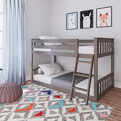 Max & Lily Lit superposé 90 x 200 cm avec sommier à Lattes, Peu encombrant, avec 2 Lits, lit pour Enfant, en Bois de pin de Nouvelle-Zélande, Marron/Gris