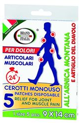 5 Cerotti Arnica Montana e Artiglio del Diavolo BRAND ITALIA - Per Trattare Dolori Articolari e Muscolari. Rapido sollievo dal dolore fino a 24H