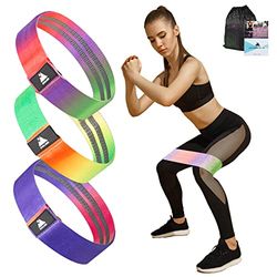 EVOLAND Weerstandsbanden voor lichaamsbouw en lichaamsbouw, 3 niveaus trainingsband | Anti-Slip & Roll Elastische Workout Booty Bands voor dames Squat & Glute & Hip Training