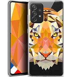 Caseink fodral för Samsung Galaxy A72 4G/5G (6.7) [HD gel tryckt i Frankrike polygon djurserie - mjuk - ultratunt] tiger