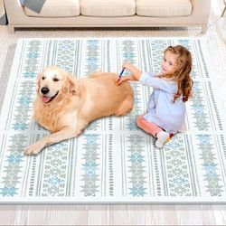 VEVOR 6 PCS Alfombra de Juego Baldosas de Espuma EVA de 610x610x14mm con Forma de Rompecabezas y Una Cobertura de 2,2 m², Alfombrillas Entrelazadas para Niños para Sala de Juegos, Hogar, Gris Claro