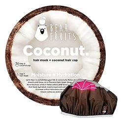 Bear Fruits, Maschera e Cuffia per Capelli, Cocco, Ripara e Nutre i Tuoi Capelli, 1 Maschera 20 ml + 1 divertente Cuffia Cocco Riutilizzabile