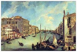 ArtPlaza Canaletto-Grand Canal at San VIO decoratieplaat van MDF, meerkleurig, 90 x 60 cm