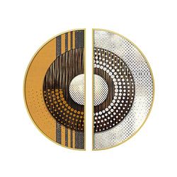 Romimex Set di 2 Quadri Multicolore Acrilico Alluminio Astratto 70 x 70 x 3 cm