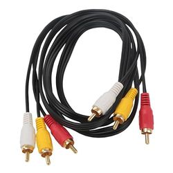 1,5 m lange zwarte 3 RCA-3 RCA-audiokabel biedt buitengewone geluidskwaliteit met vaste en duurzame verbindingen, perfect voor audio- en videoapparaten.