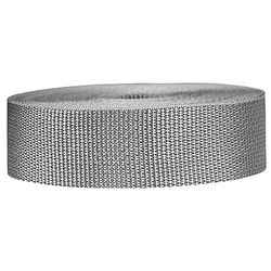 Strapworks Sangle légère en polypropylène – Sangle en polyéthylène pour réparation d'équipement de Bricolage en extérieur, Colliers pour Animaux de Compagnie, travaux manuels - 3,8 cm x 22,9 m - Gris