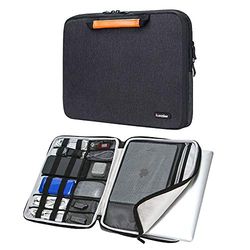 iCozzier 13-13.3 Inch Handle Laptop Sleeve Electronic Accessories Organizer Protective Bag Cover for 13" MacBook Air/MacBook Pro/Pro Retina Case-Black