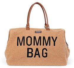 CHILDHOME, mammaväska, skötväska, moderskap, resväska, stor kapacitet, skötmatta, justerbar axelrem, fack, isolerad ficka, resväska, Teddy beige