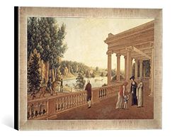 kunst für alle 'Immagine incorniciata di AKG Anonymous pavlovsk, Castello Park, Gazebo/Acquerello, Stampata in Cornice, 40 x 30 cm, Argento, Raya Immagini Fatti a Mano di Alta qualità