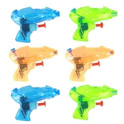 BLUE SKY - 6 Waterpistolen - Buitenspel - 048087 - Multicolor - Plastic - 9 cm - Kinder Speelgoed - Strandspel - Zwembad - Besproeien - Vanaf 3 jaar