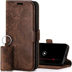 Surazo Leather Wallet Mobile Phone Case Compatible with Samsung Galaxy A54 - Flip & Fold Smartphone Case with Stand, RFID Blocker, Magnet Closure, 3 Slots for Bank Cards - Handcrafted European Leather