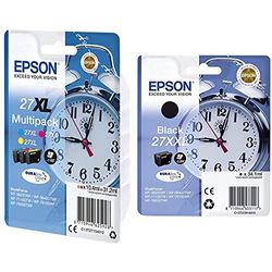 Epson C13T27154022 Inchiostro, Multicolore & Durabrite Ultra 27Xxl Cartuccia Di Inchiostro, Nero Sveglia, Rf, Am