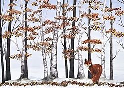 Fox and Birches Deluxe Boxed Holiday Cards (20 cards, 21 self-sealing envelopes)