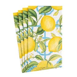 Caspari Seville Paper Guest Towel Napkins in Ivory - 15 Per Package (11910G)