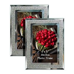 PETAFLOP Photo Frames 4X6 Glass for Office Table Decorations, Set of 2