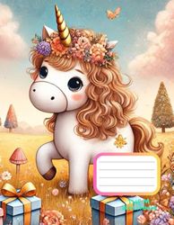 Unicorn With Twins Sketchbook: 8.5 x 11 inches ( 21.59 x 27.94 cm) 165 Unlined & lined Pages Sketchbooks