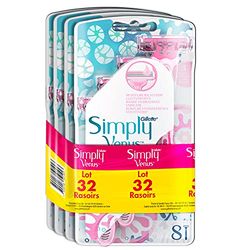 Gillette Simply Venus 3 Rasoirs Jetables Femme Bande Hydratante Enrichie, Lot de 32 (4 x 8) Pour un Rasage de près en Douceur [OFFICIEL]