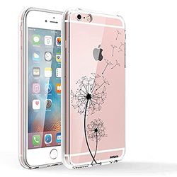 Evetane - Cover in silicone compatibile con iPhone 6/6S - Protezione integrale 360, fine e trasparente - Cover anteriore e posteriore - Alta resistenza - Dente di leone