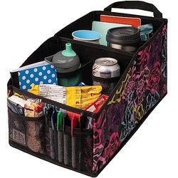 Lusso Gear Car Seat Organizer for Front or Backseat - Great for Adults & Kids, Features 9 Storage Compartments for Toys, Magazines, Tissues, Maps, Books, Documents, Games & More (Floral)
