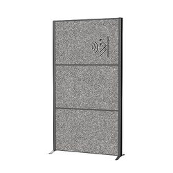 MAUL MAULconnecto Uplight, Separador acústico con Barra de luz LED, 180 x 100 cm, para Oficina y Escritorio, Separador de Habitaciones Independiente con Patas de pie, Optima como protección Visual y